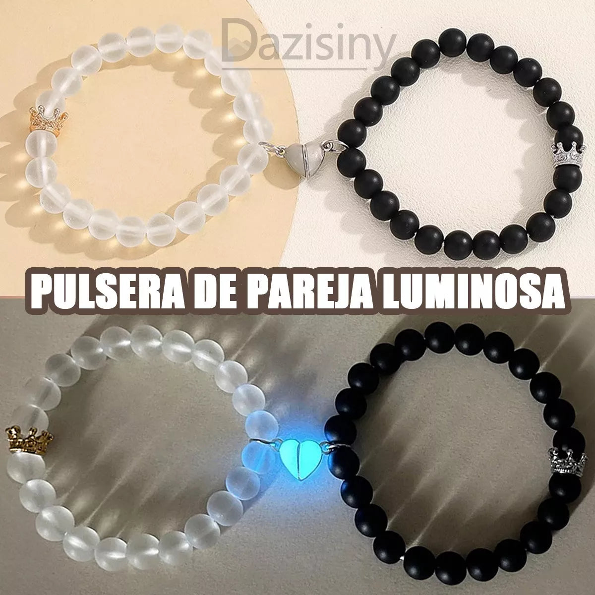 Pulseras De Parejas Corazon iluminado