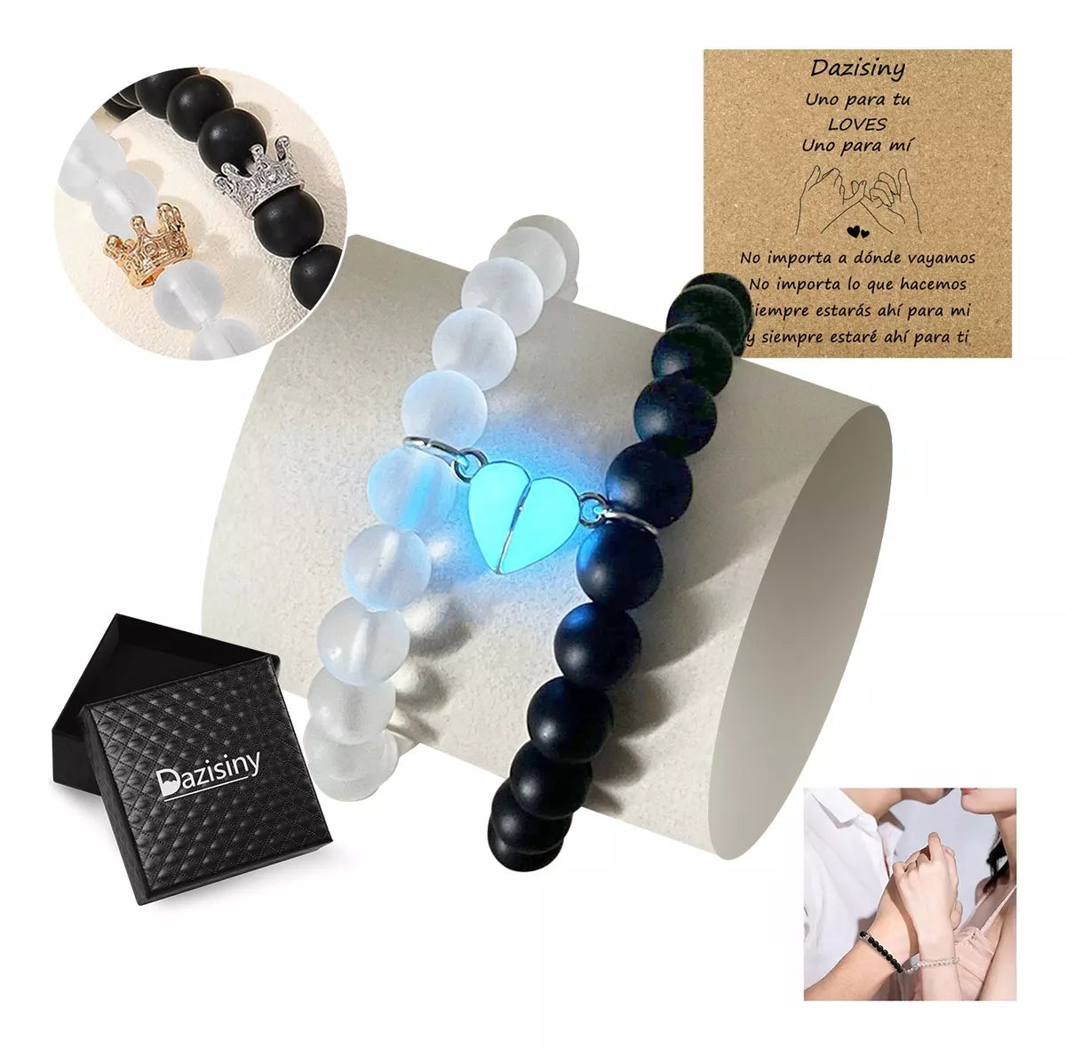 Pulseras De Parejas Corazon iluminado